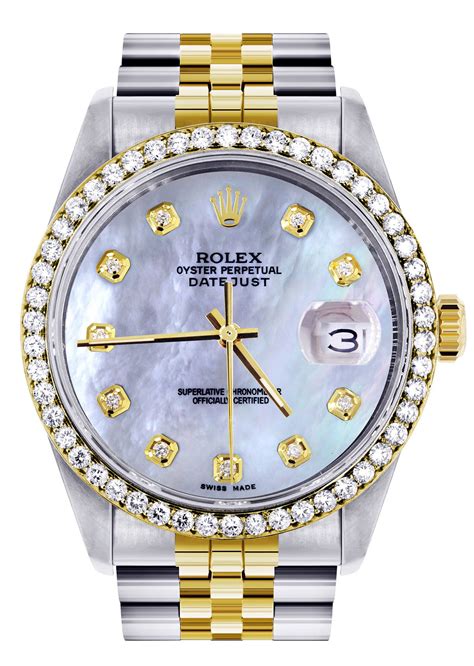 rolex white mother of pearl two-tone gold stainless steel bracele|rolex mother of pearl watch.